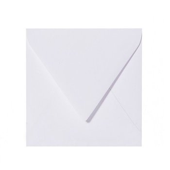 Sobres cuadrados 125x125 mm blanco con solapa triangular