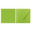 Square envelopes 5,12 x 5,12 in grass green with triangular flap