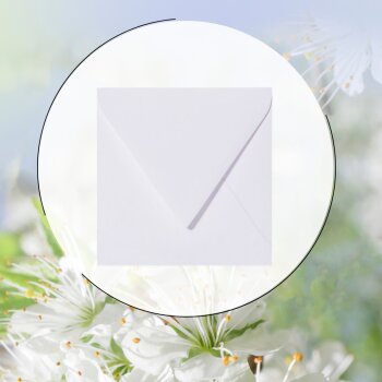Square envelopes 5,91 x 5,91 in in polar white with a triangular flap