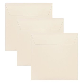 Quadratische Briefumschläge 170x170 mm in Zartcreme mit Haftstreifen