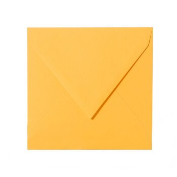 Enveloppes 155x155 mm en jaune-orange en 120 g / m2