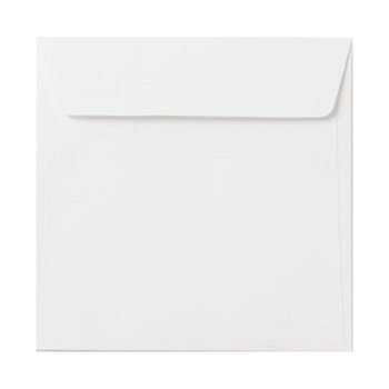 Buste quadrate 170x170 mm in bianco con strisce adesive