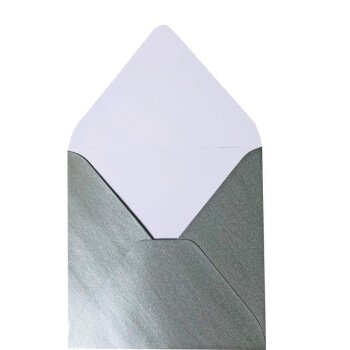 Quadratische Briefumschläge  155 x 155 mm in Silber nassklebend