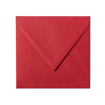Buste quadrate 125x125 mm rosa rossa con patta triangolare