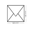 Enveloppes carrées 140x140 mm crème douce à rabat triangulaire