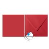 Buste quadrate 140x140 mm rosa rossa con patta triangolare