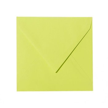 Enveloppes carrées 140x140 mm vert pomme avec rabat triangulaire