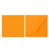 Enveloppes carrées 140x140 mm orange vif / mandarine avec rabat triangulaire