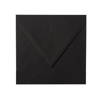 Sobres cuadrados 140x140 mm negro con solapa triangular