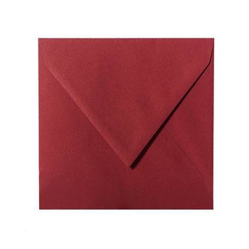 Square envelopes 5,51 x 5,51 in Bordeaux with triangular...