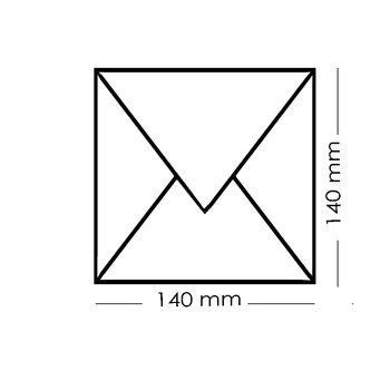 Sobres cuadrados Burdeos 140x140 mm con solapa triangular