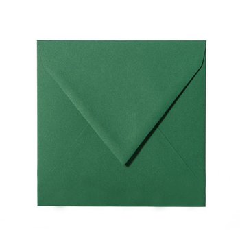 Square envelopes 5,51 x 5,51 in fir green with triangular...