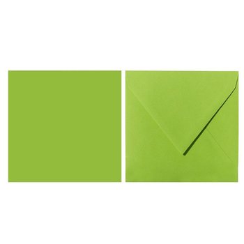 Enveloppes carrées 10x10 cm vert herbe
