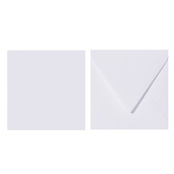 Quadratische Briefumschläge 130x130 Weiß mit Dreieckslasche