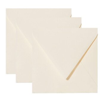 Enveloppes carrées 130x130 crème délicate à rabat triangulaire