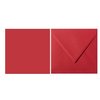 Enveloppes carrées 130x130 roses rouges avec rabat triangulaire