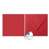 Square envelopes 5,12 x 5,12 in rose red with triangular flap