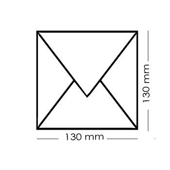square envelopes 130x130 Polar white moist seal