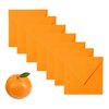 Sobres cuadrados 160x160 mm naranja brillante con solapa triangular