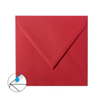 Square envelopes 6,29 x 6,29 in rose red with triangular...