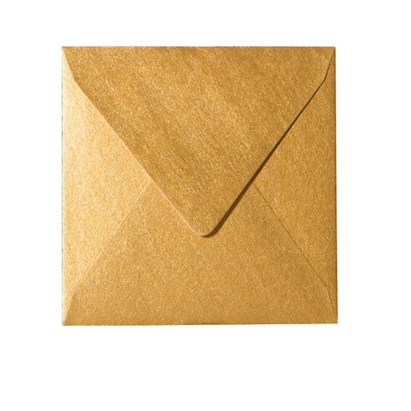 Quadratische Briefumschläge 160 x 160 mm - Gold nassklebend