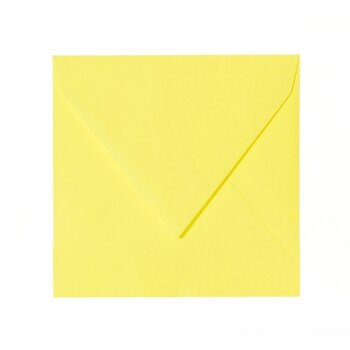 Enveloppes carrées 125x125 mm jaune soleil avec rabat triangulaire