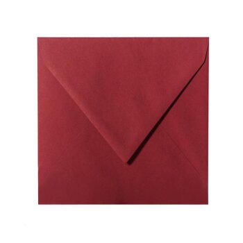 Square envelopes 4,92 x 4,92 in Bordeaux with triangular...