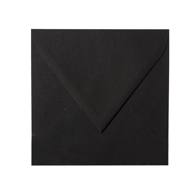 Quadratische Umschläge 125x125 mm Schwarz mit Dreieckslasche