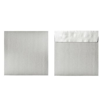 Enveloppes carrées 170 x 170 mm - argent avec bandes adhésives