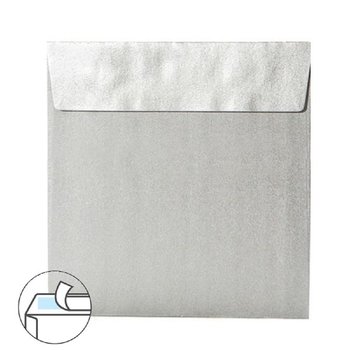 Square envelopes 6,69 x 6,69 in - silver with adhesive strips