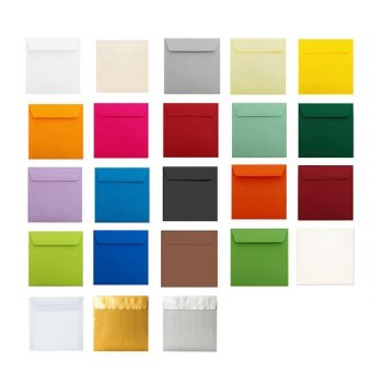 Square envelopes 6,69 x 6,69 in - silver with adhesive...