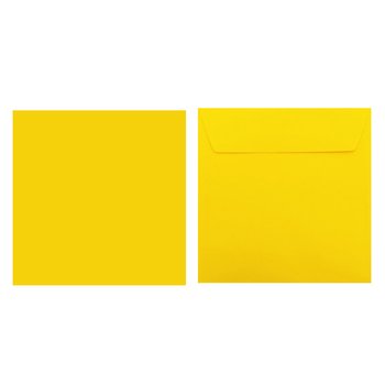 Enveloppes carrées 170x170 mm en jaune soleil avec bandes adhésives