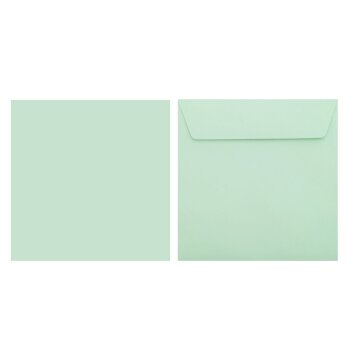 Square envelopes 6,69 x 6,69 in in mint green with...