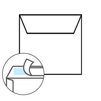 Quadratische Briefumschläge 170x170 mm in Tannengrün mit Haftstreifen