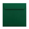Buste quadrate 170x170 mm in verde abete con strisce adesive