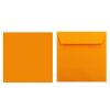 Enveloppes carrées 170x170 mm en orange vif avec bandes adhésives