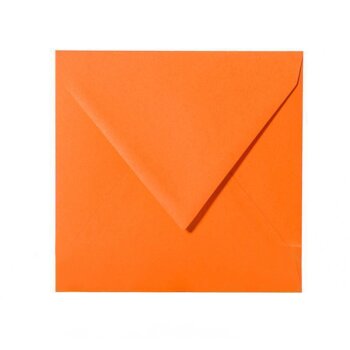 Square envelopes 5,12 x 5,12 in orange with triangular flap