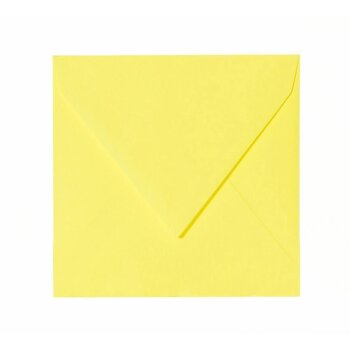 Square envelopes 5,12 x 5,12 in sun yellow with triangle...