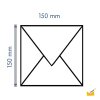Enveloppes carrées 150x150 mm, 15x15 cm en jaune intense avec rabat triangulaire