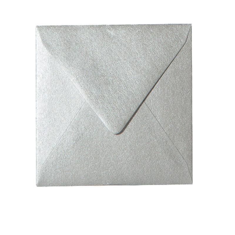 Quadratische Briefumschläge 110 x 110 mm - Silber nassklebend