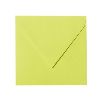 Square envelopes 4,33 x 4,33 in apple green with triangular flap