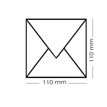 Sobres cuadrados 110x110 mm naranja con solapa triangular