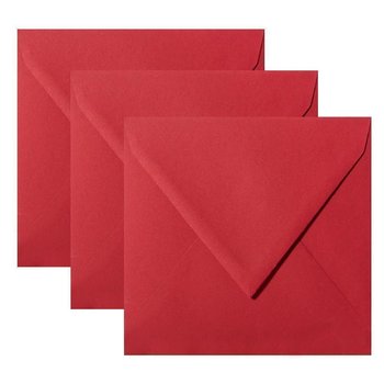 Enveloppes carrées 110x110 mm roses rouges avec rabat triangle