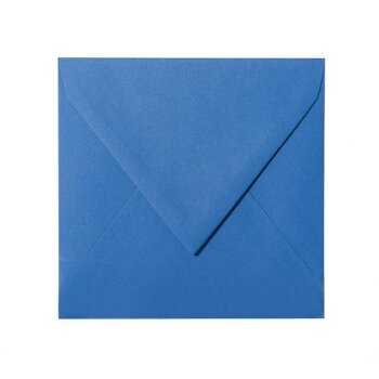 Sobres cuadrados 110x110 mm azul real con solapa triangular