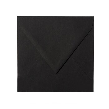 Sobres cuadrados 110x110 mm negro con solapa triangular