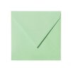 Square envelopes 4,33 x 4,33 in light green with triangular flap