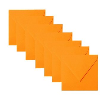 Sobres cuadrados de 11x11 cm de color naranja brillante con solapa triangular