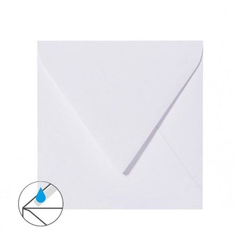 Buste quadrate bianco polare 110x110 mm con aletta triangolare