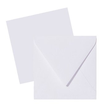 Sobres cuadrados 110x110 mm blanco polar con solapa triangular