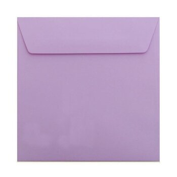 Enveloppes carr&eacute;es 185x185 mm en lilas avec bandes...